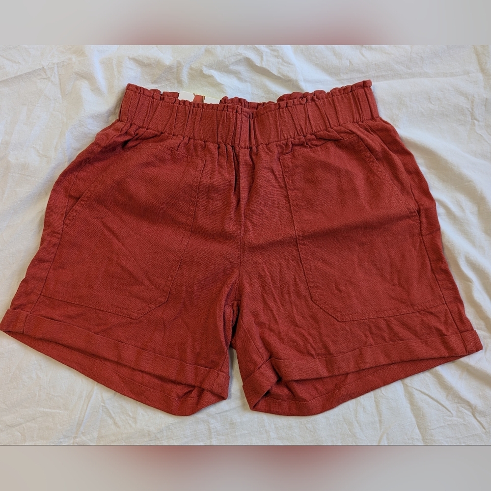 Briggs Women's Shorts Size S NWT Linen Blend Burnt Orange